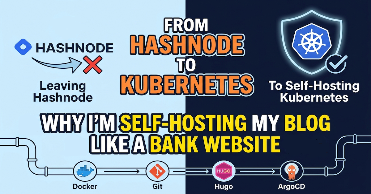From Hashnode to Kubernetes: Why I'm Self-Hosting My Blog Like a Bank Website